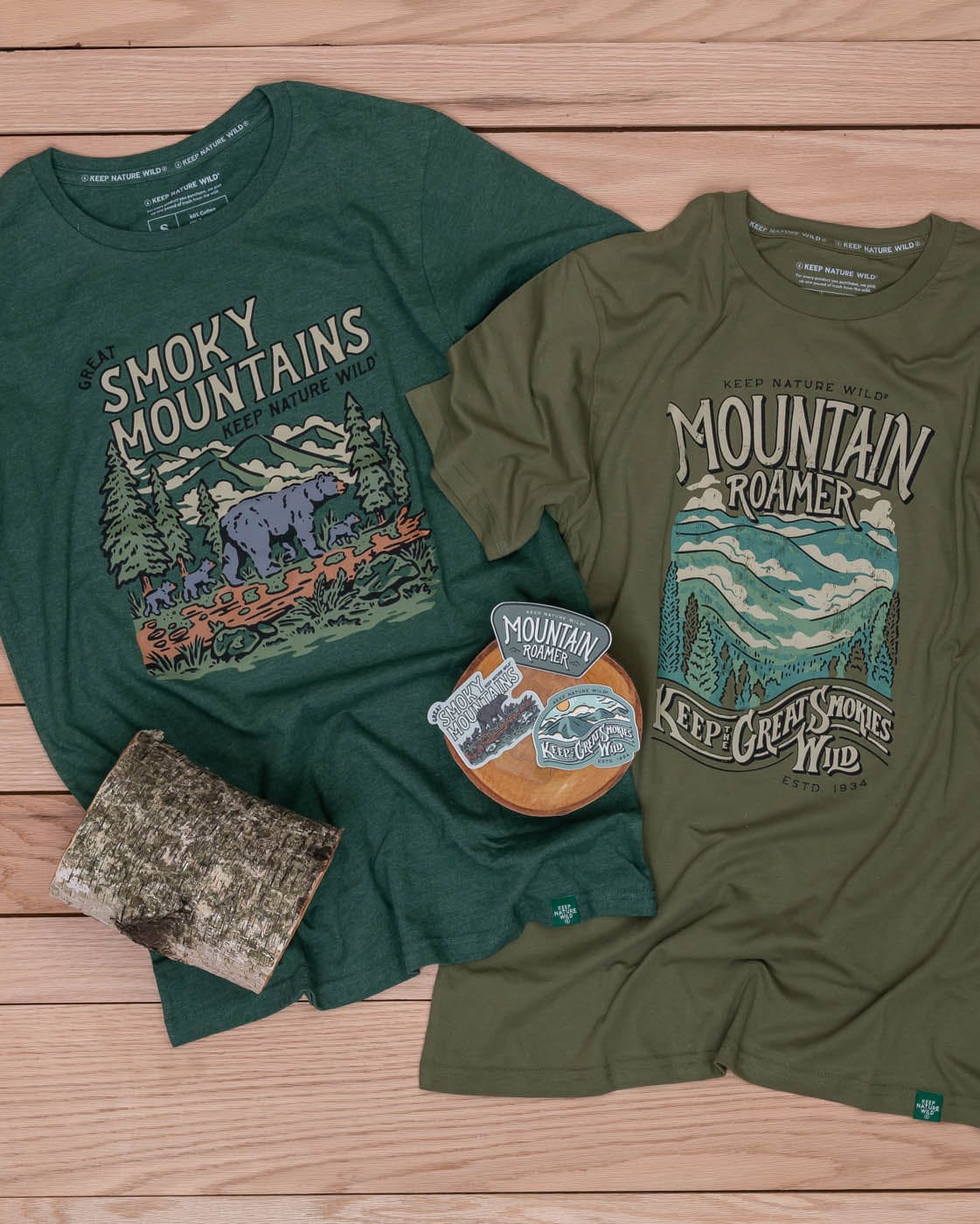 Keep Nature Wild Tee Smoky Mountain Bears Unisex Tee | Heather Forest