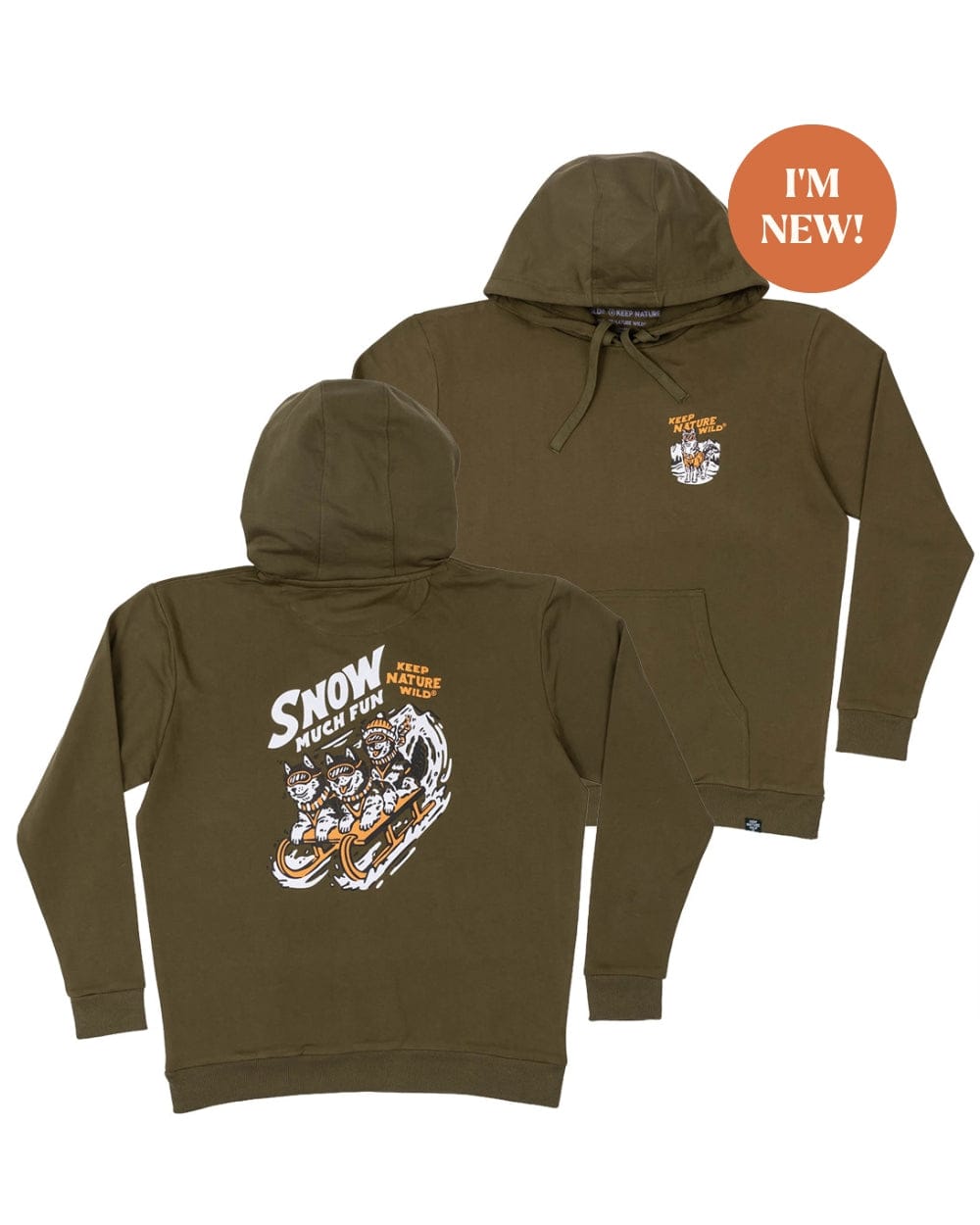 Keep Nature Wild Outerwear Snow Much Fun Pullover Hoodie | Olive