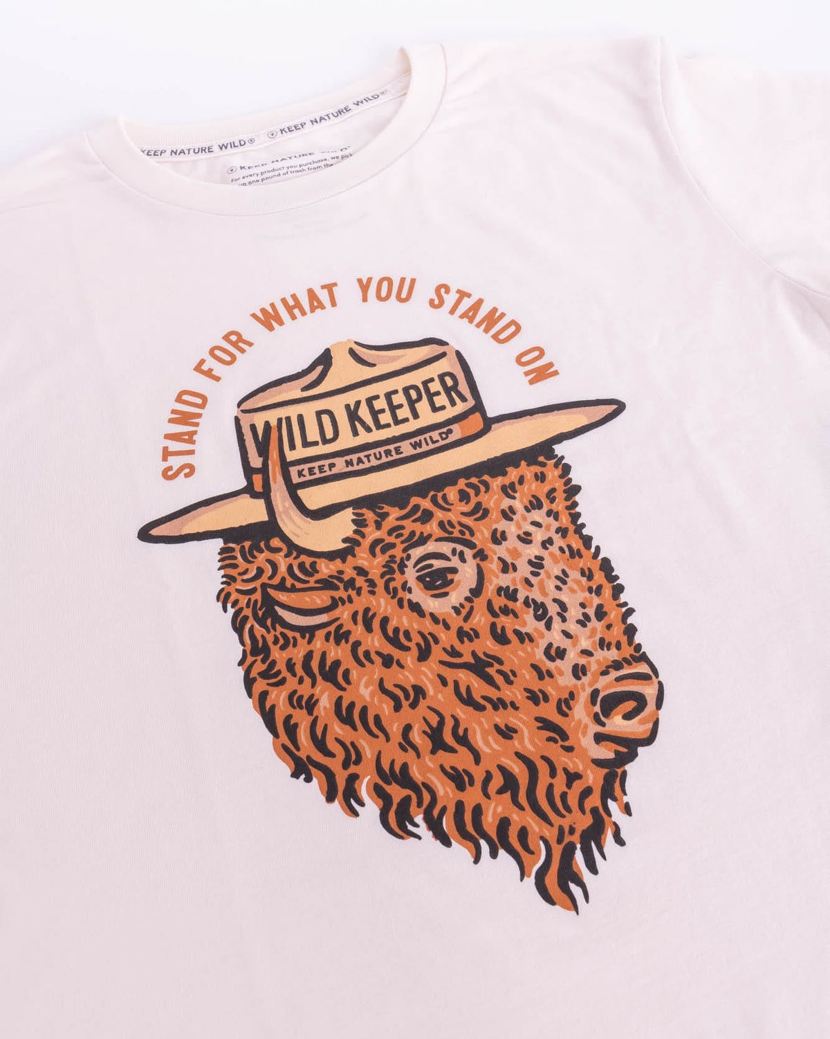 Keep Nature Wild Tee Stand For Bison | Unisex Tee | Natural