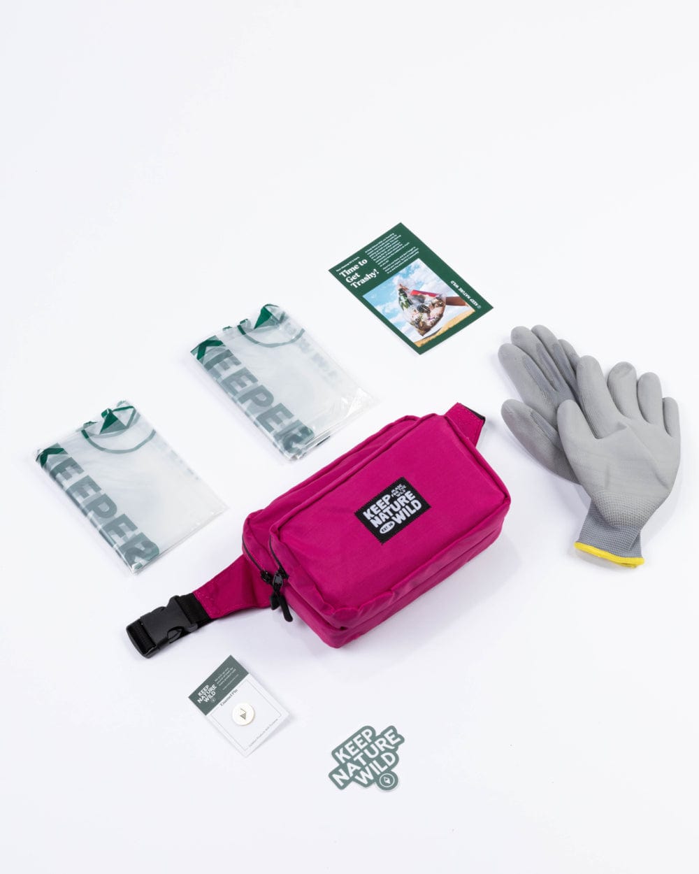 Keep Nature Wild WKA Gear Standard Fanny Pack Cleanup Kit | Fuchsia (WKA Gear)
