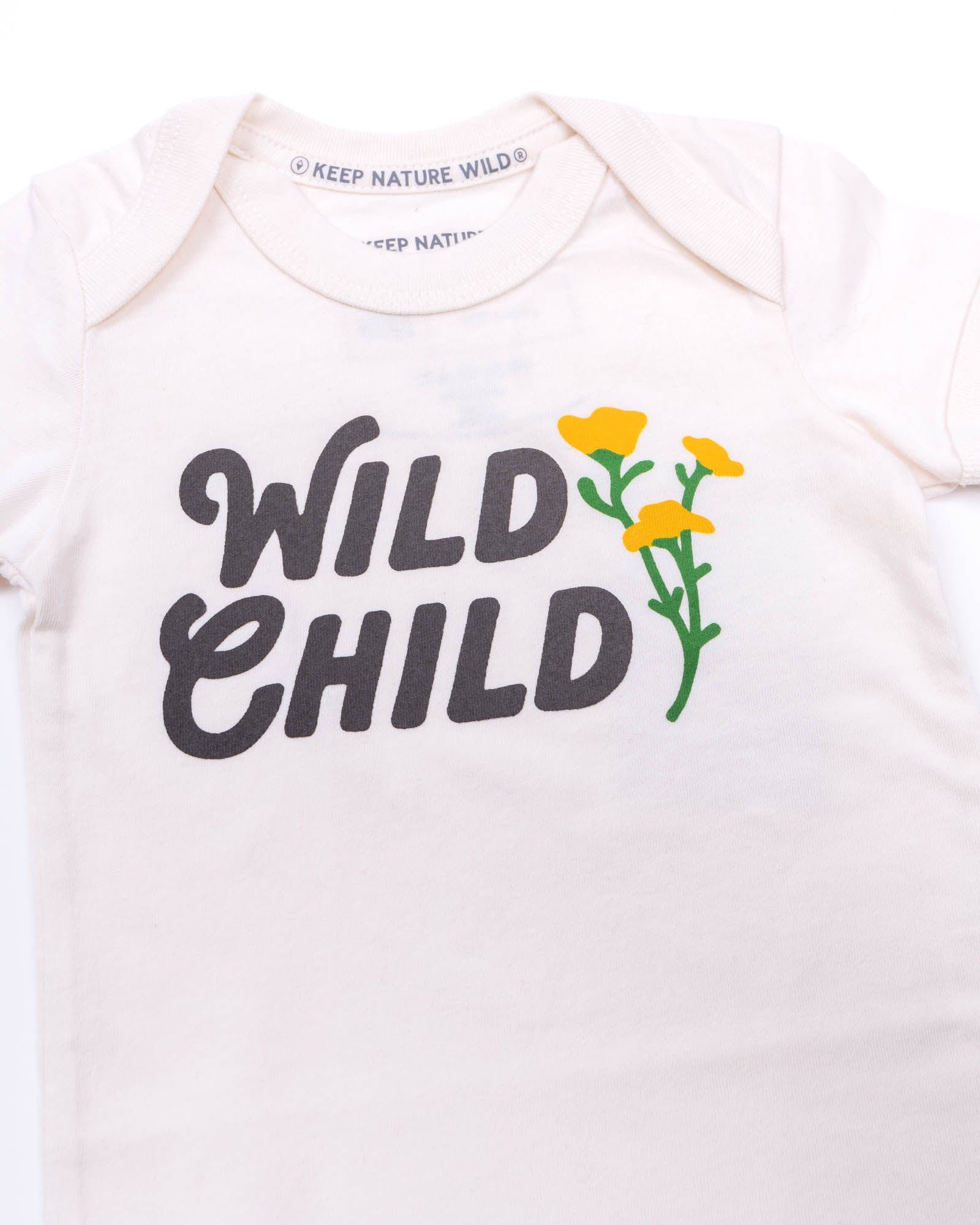 Keep Nature Wild Kids Wild Child Baby Bodysuit | Heather Natural