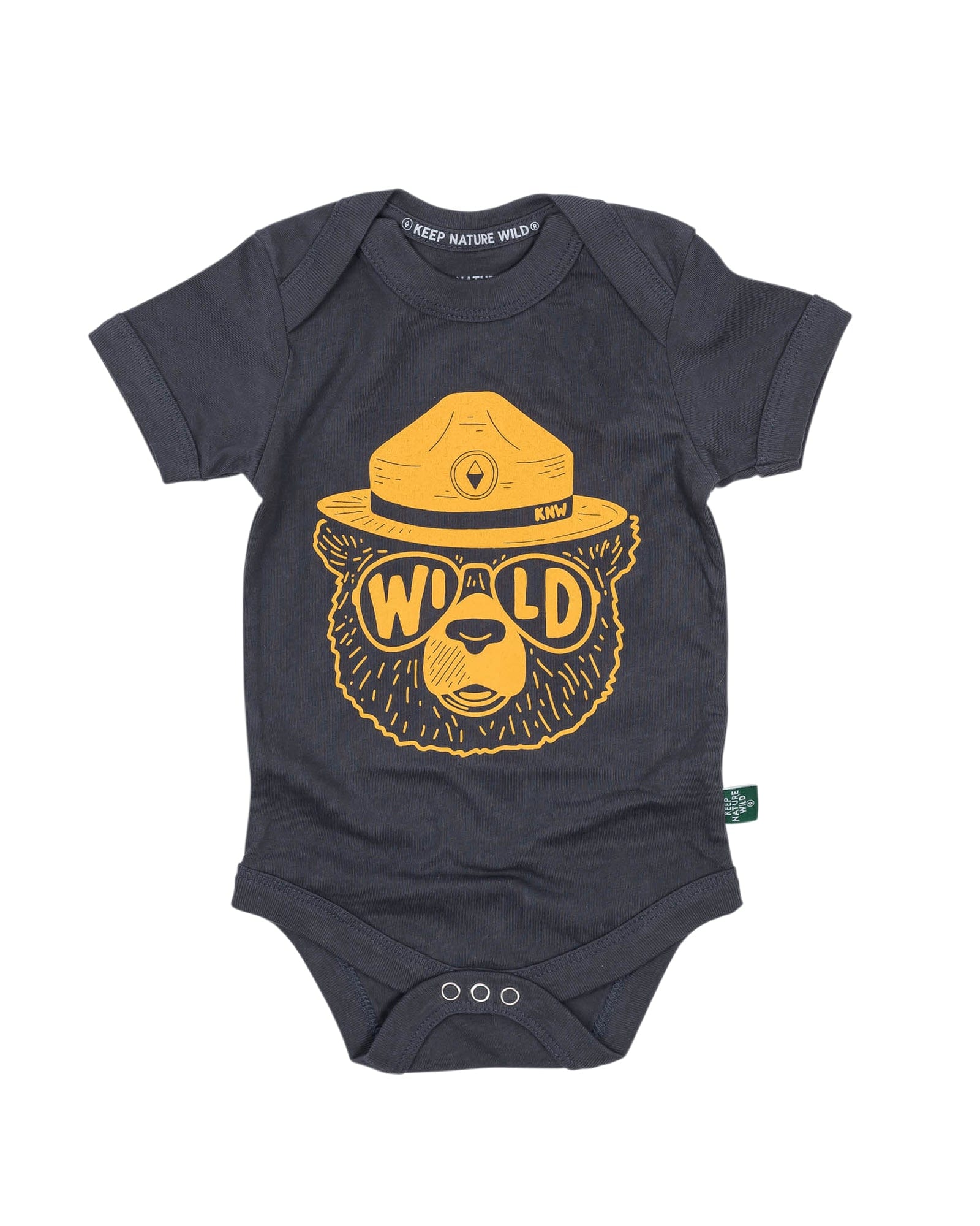 Keep Nature Wild Kids Wildbear Baby Bodysuit | Coal