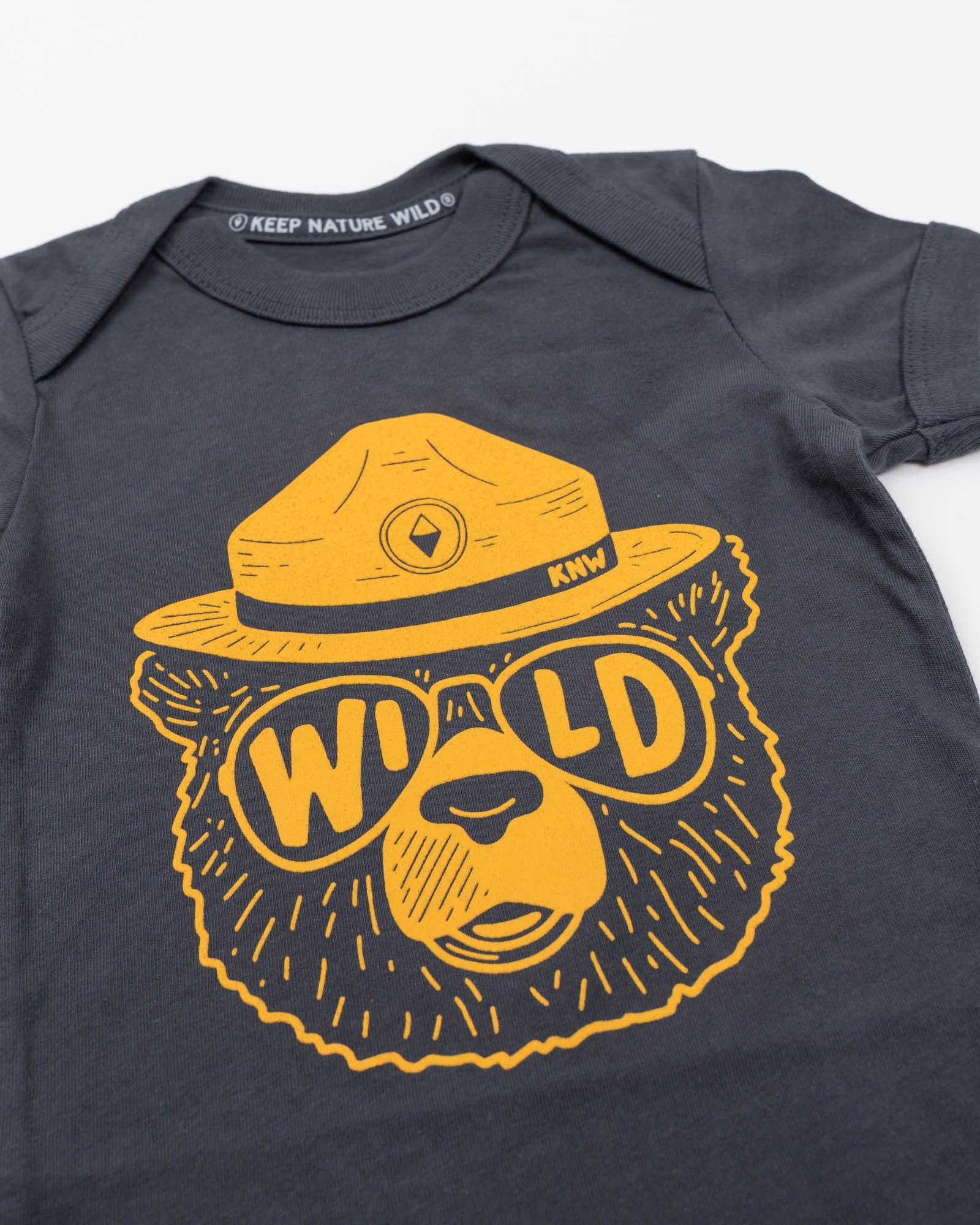 Keep Nature Wild Kids Wildbear Baby Bodysuit | Coal