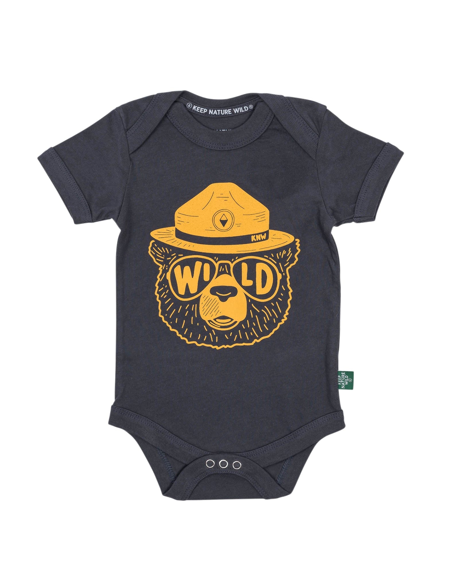 Keep Nature Wild Kids Wildbear Baby Bodysuit | Coal