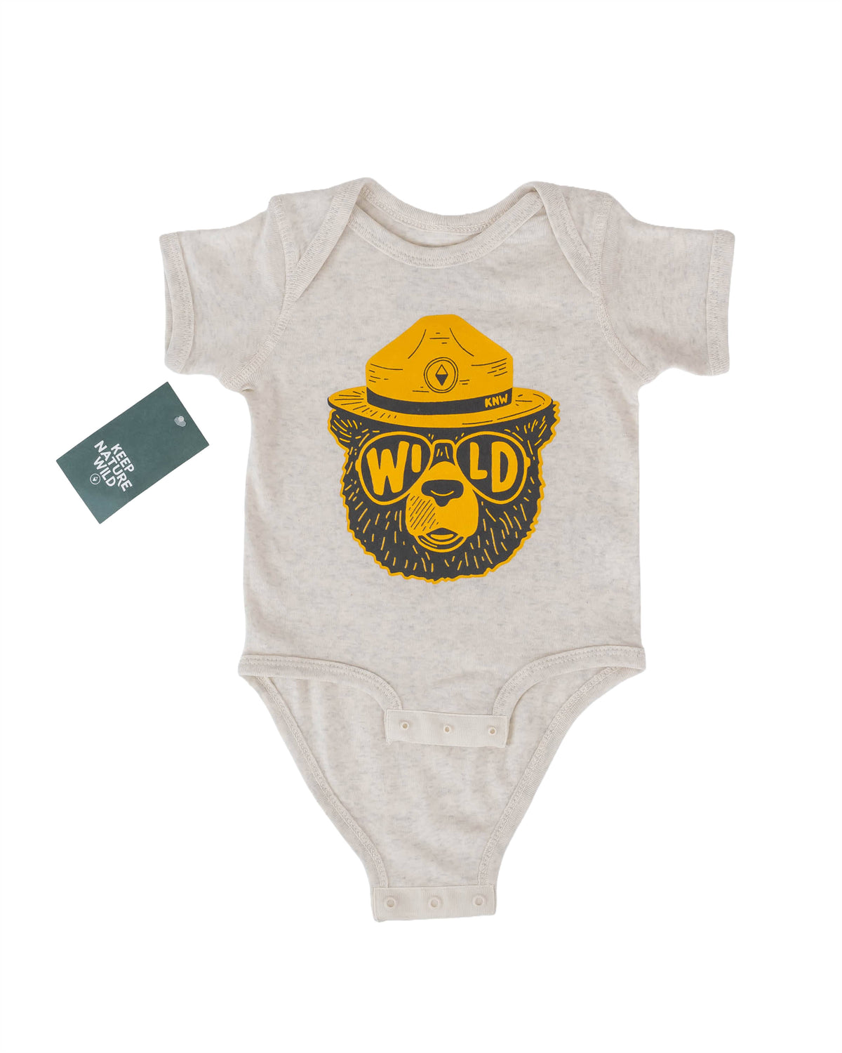 Keep Nature Wild Kids Wildbear Baby Bodysuit | Heather Natural