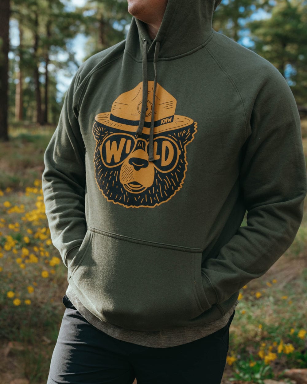 Wildbear Unisex Hoodie Olive Keep Nature Wild