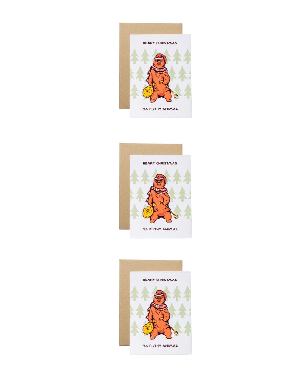 Keep Nature Wild Greeting Card 3 Pack Beary Christmas | Greeting Card