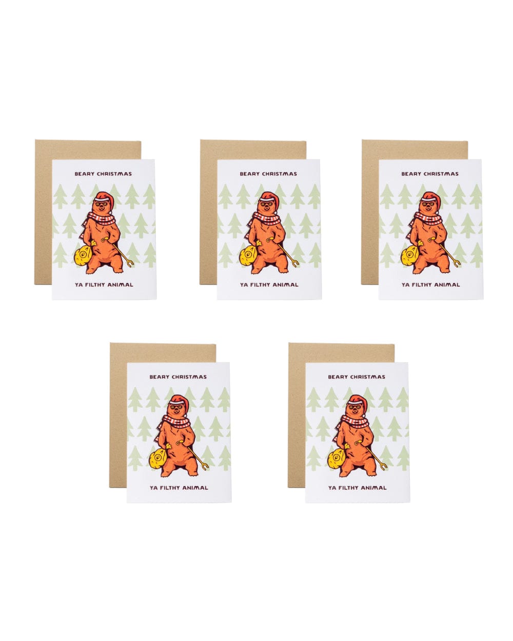 Keep Nature Wild Greeting Card 5 Pack Beary Christmas | Greeting Card