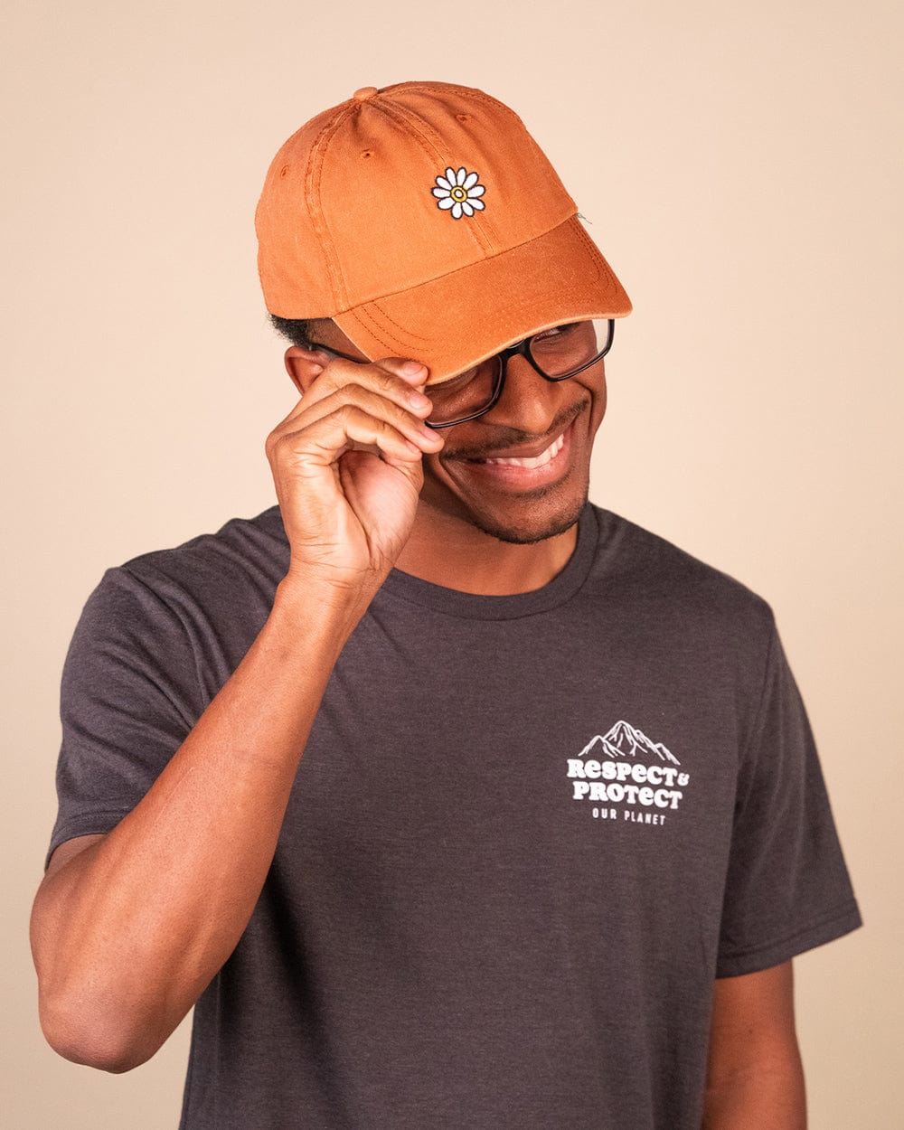 Keep Nature Wild Hat Bloom Dad Hat | Sunset Orange