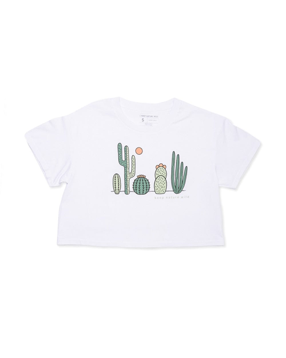 Keep Nature Wild Tee Cactus Friends Women's Crop Tee | White