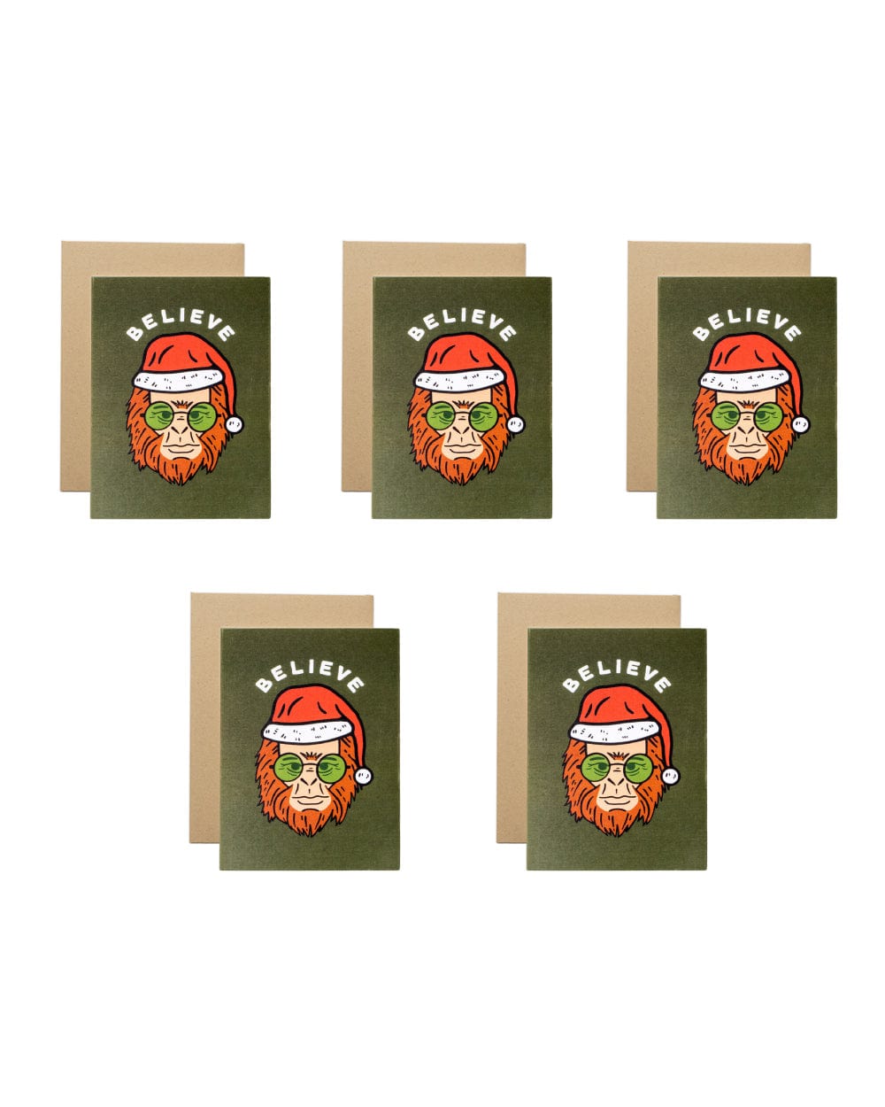 Keep Nature Wild Greeting Card 5 Pack Holiday Clyde the Sasquatch | Greeting Card