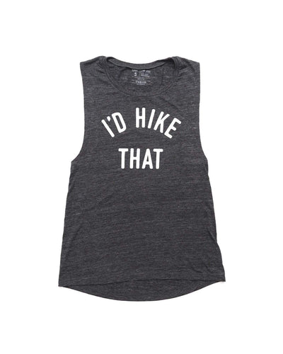 I'd Hike That Women's Muscle Tank | Charcoal Grey | Keep Nature Wild