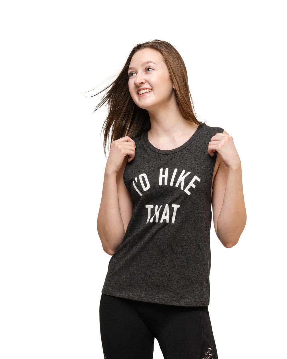 Keep Nature Wild Tank I'd Hike That Women's Muscle Tank | Charcoal Grey