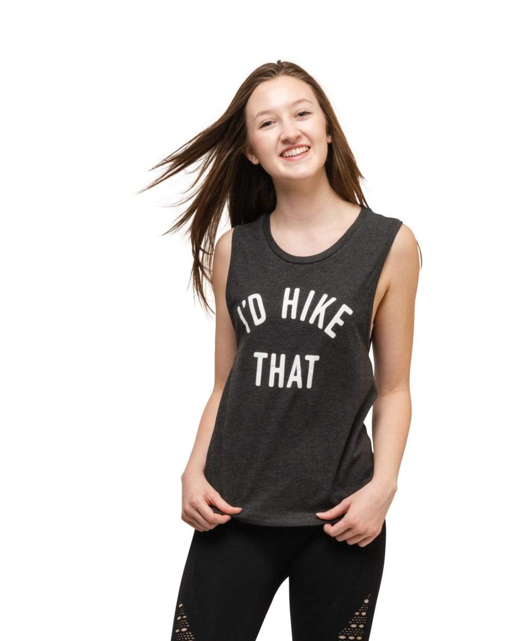Keep Nature Wild Tank I'd Hike That Women's Muscle Tank | Charcoal Grey