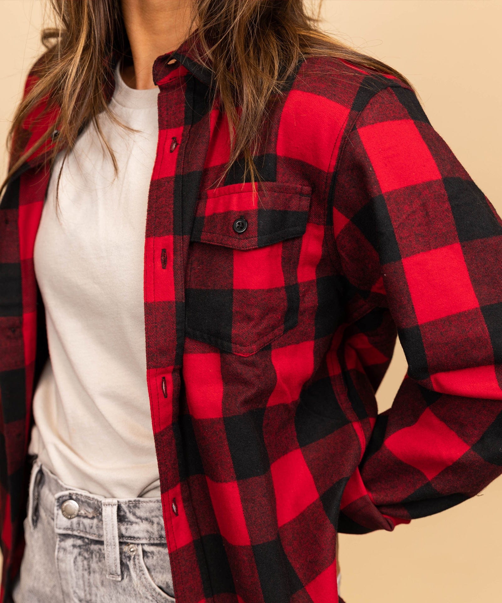 Keep Nature Wild Long Sleeve Keep Nature Wild Unisex Flannel | Red