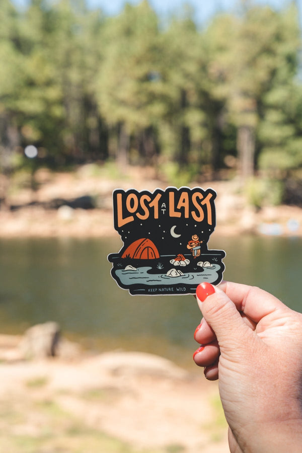 Lost at Last Camping Sticker