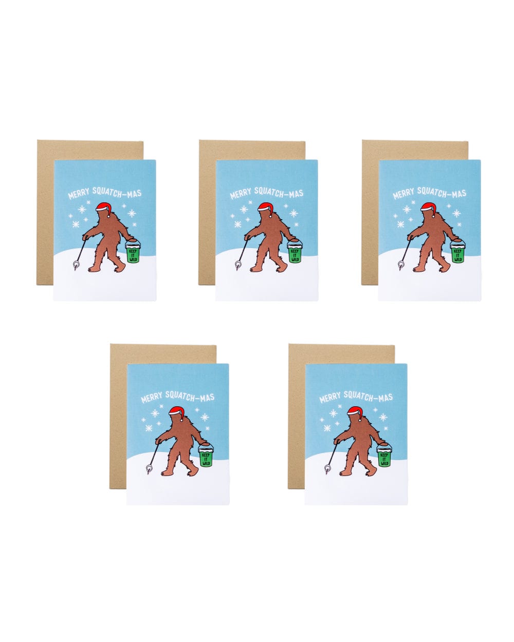 Keep Nature Wild Greeting Card 5 Pack Merry Squatch-mas | Greeting Card