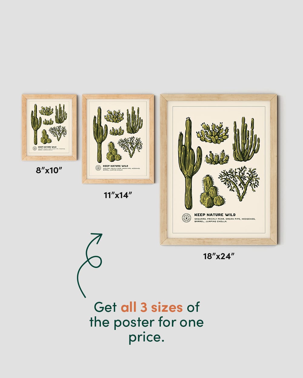 Keep Nature Wild accessories Digital Download Nature Study Digital Download Poster | Cacti