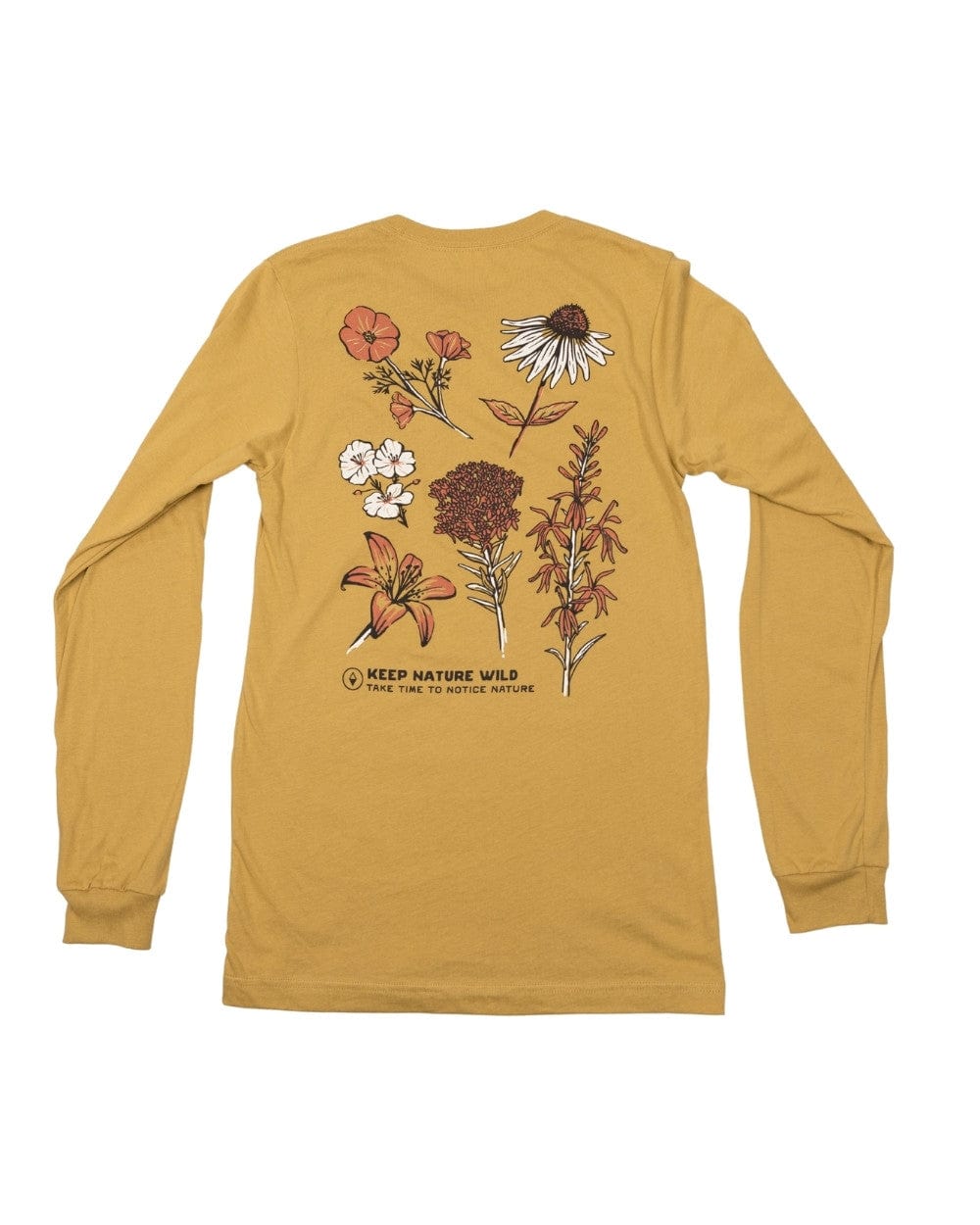 Keep Nature Wild Long Sleeve Nature Study Wildflowers Unisex Long Sleeve | Mustard