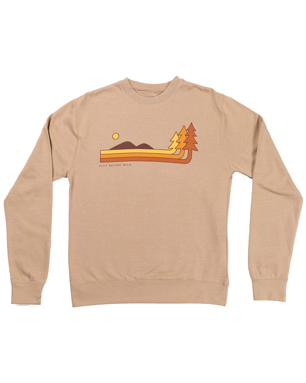 Keep Nature Wild Outerwear Retro Pines Unisex Pullover | Sandstone