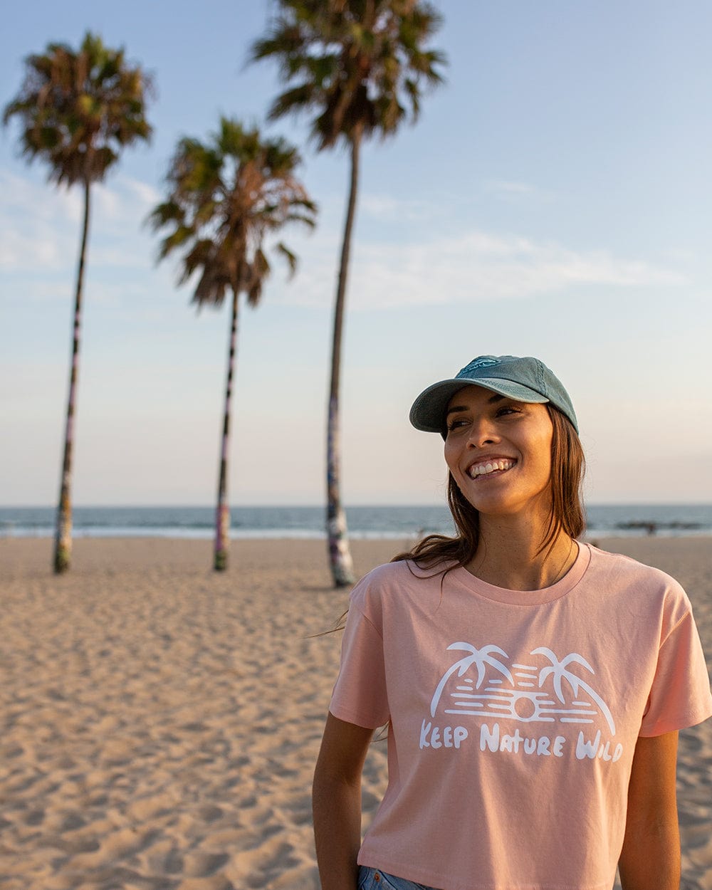 Keep Nature Wild Tee Sundown Palms Women's Crop Tee | Blush