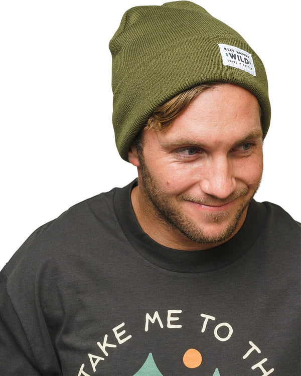 Twin Pines Olive Green Beanie