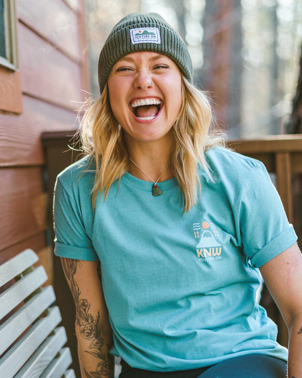 Venture On Windy Peak Unisex Tee Cove Blue | Keep Nature Wild